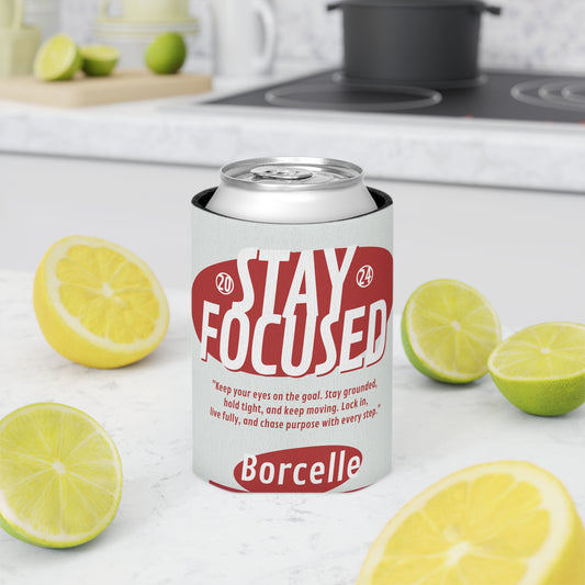 Can Cooler - Motivational 'Stay Focused' & 'Never Give Up' Drink Koozie