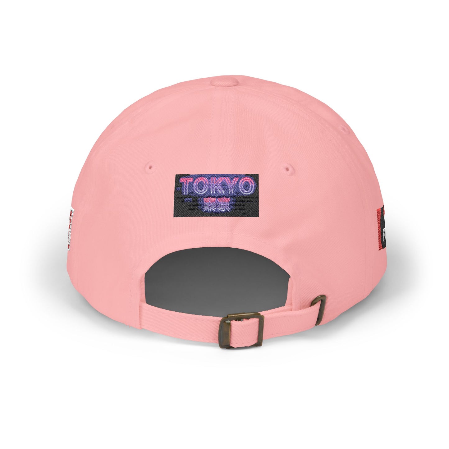 Tokyo Retro Patch Dad Cap – White Embroidered Travel Baseball Hat