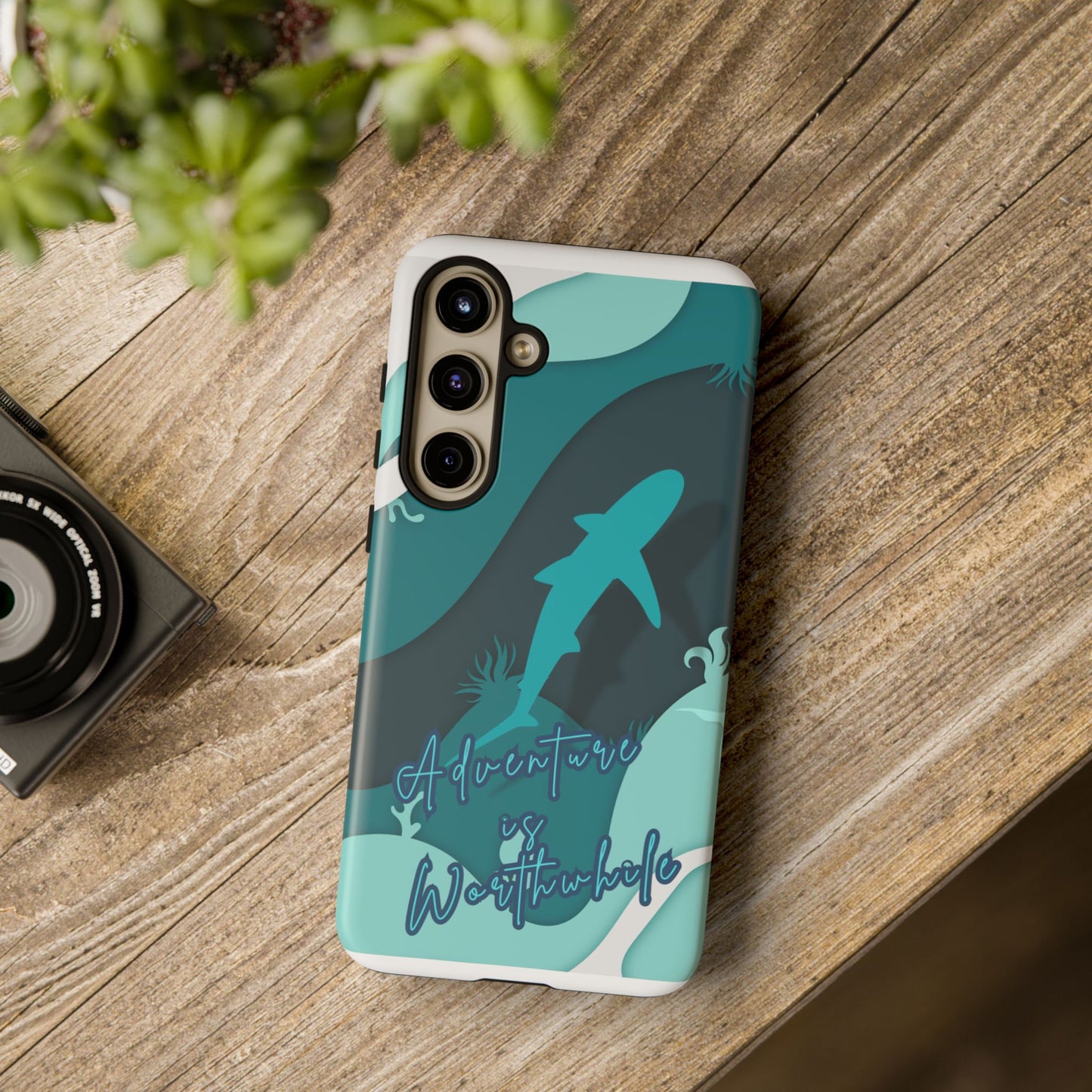 Blue Ocean Phone Case - "Adventure is Worthwhile" Teal Protective Cover