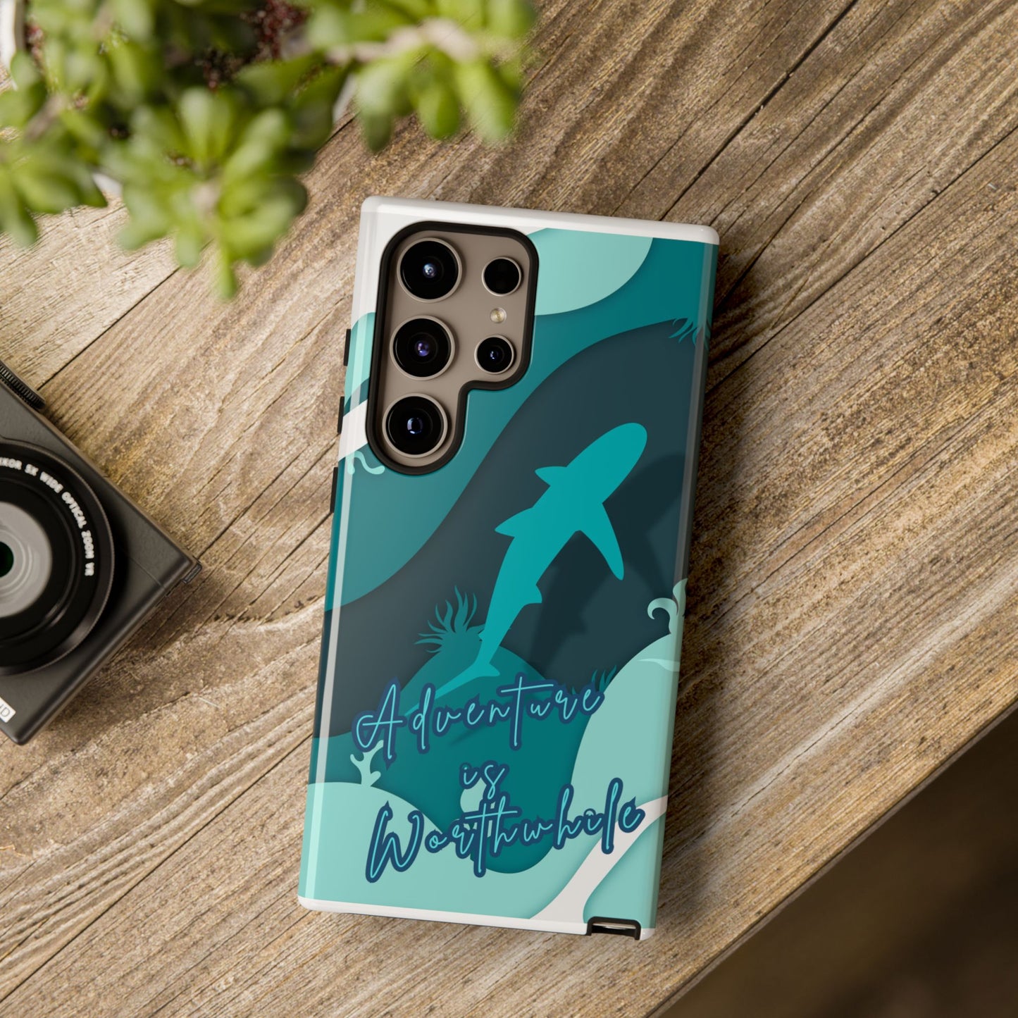 Blue Ocean Phone Case - "Adventure is Worthwhile" Teal Protective Cover