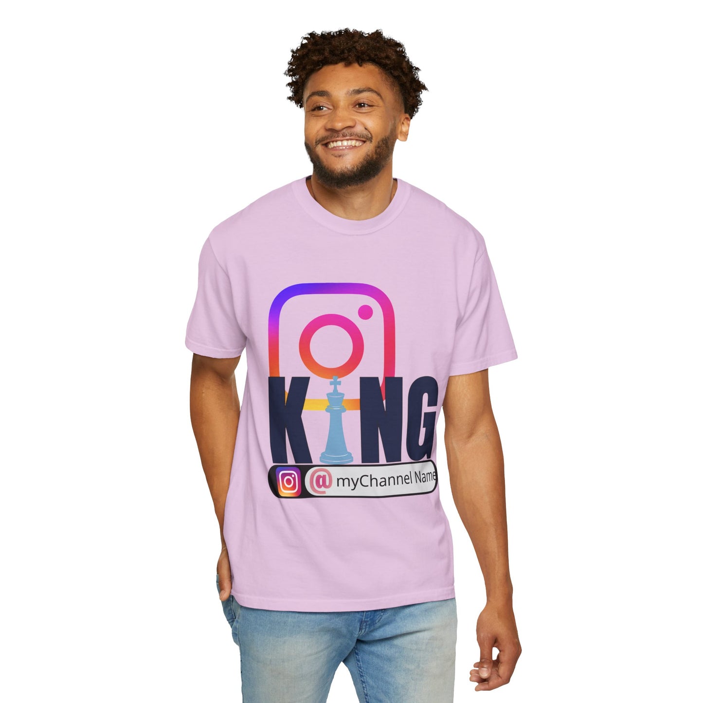 Instagram King T-Shirt — Custom @myChannel Name Social Media Tee