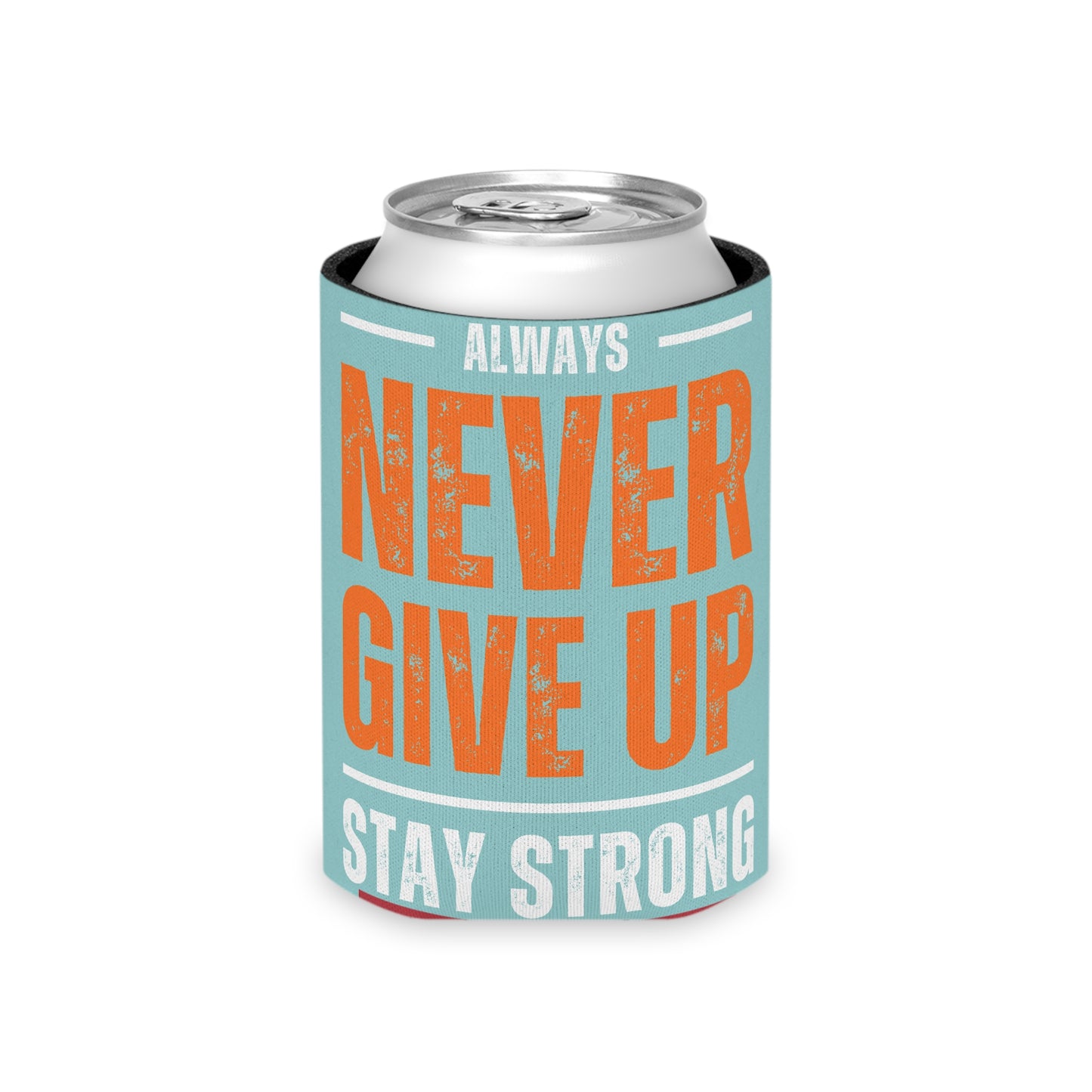 Can Cooler - Motivational 'Stay Focused' & 'Never Give Up' Drink Koozie