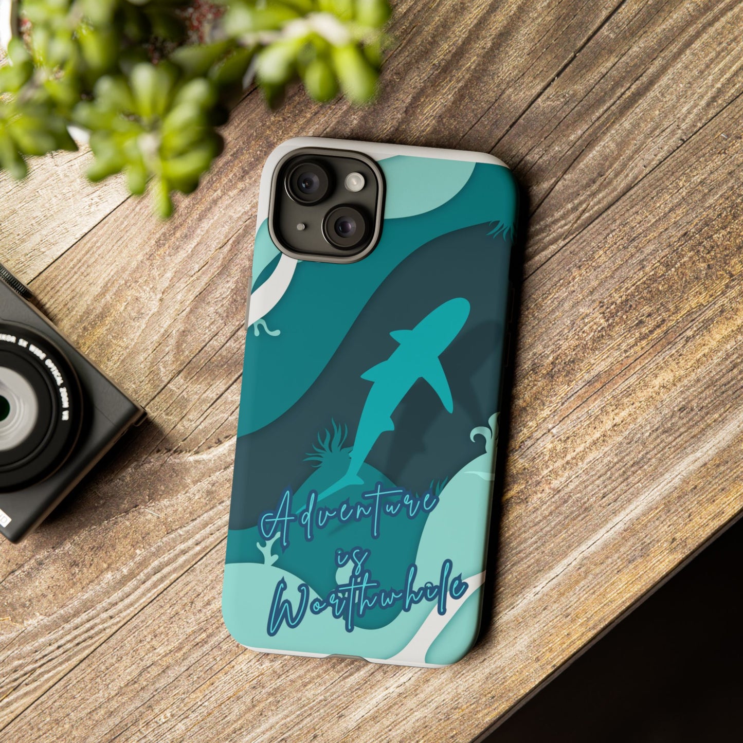 Blue Ocean Phone Case - "Adventure is Worthwhile" Teal Protective Cover