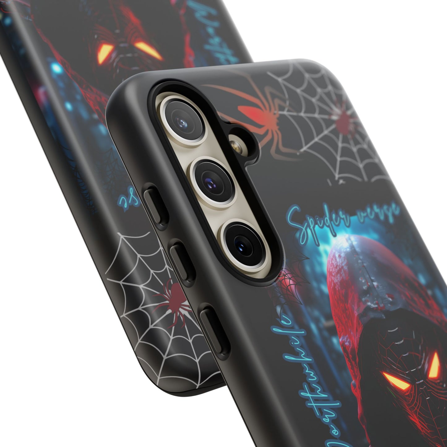 Spiderman Phone Case — Neon Hooded Skull Design "Spider verse"