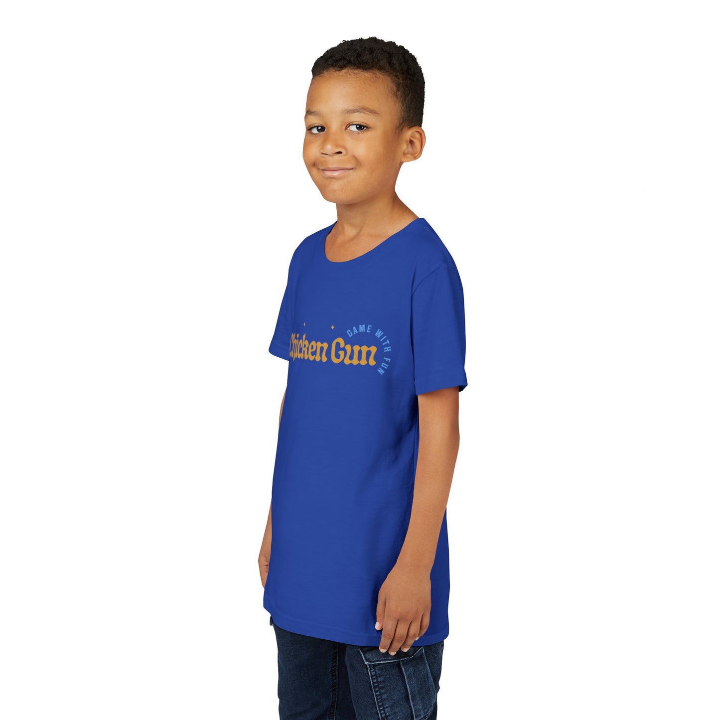 Youth Tee — Cute Chicken Gun Character Kids T-Shirt