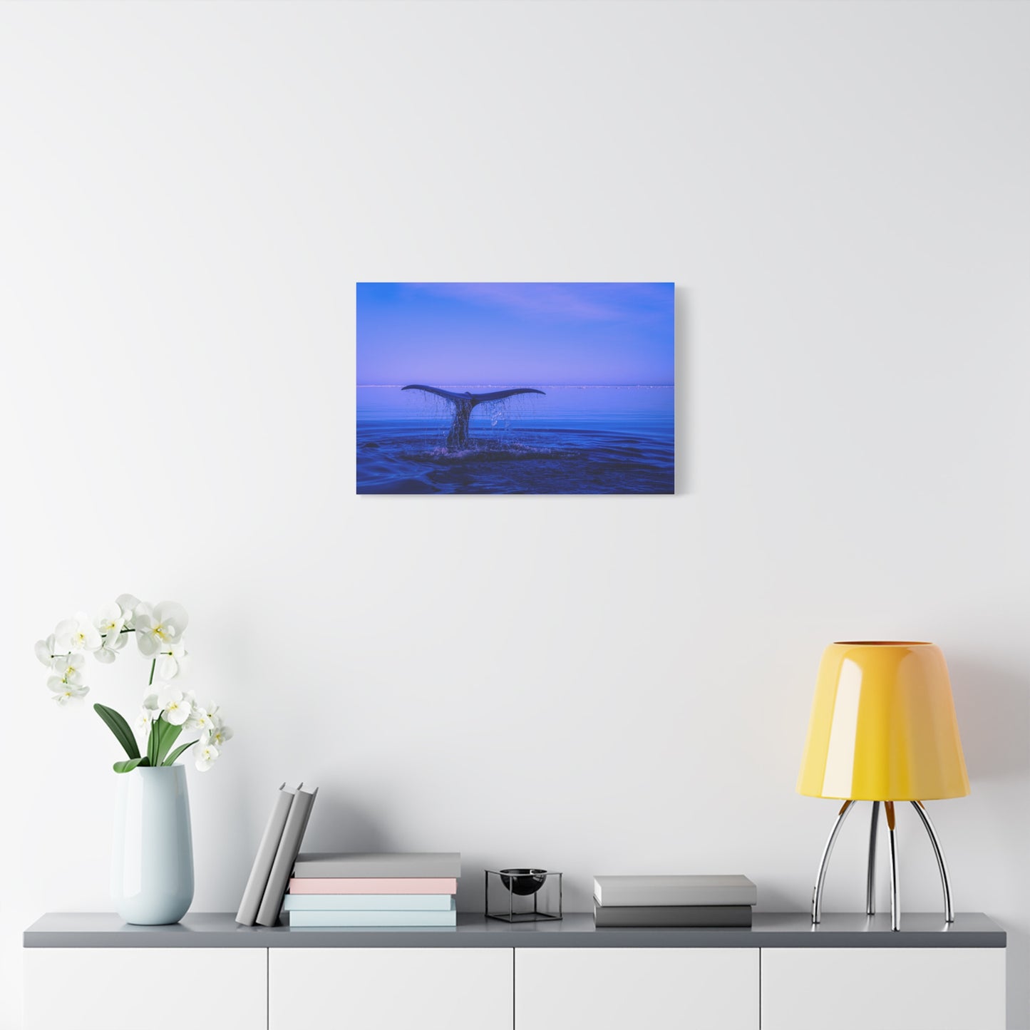 Whale Tail Matte Canvas Print — Ocean Sunset Wall Art