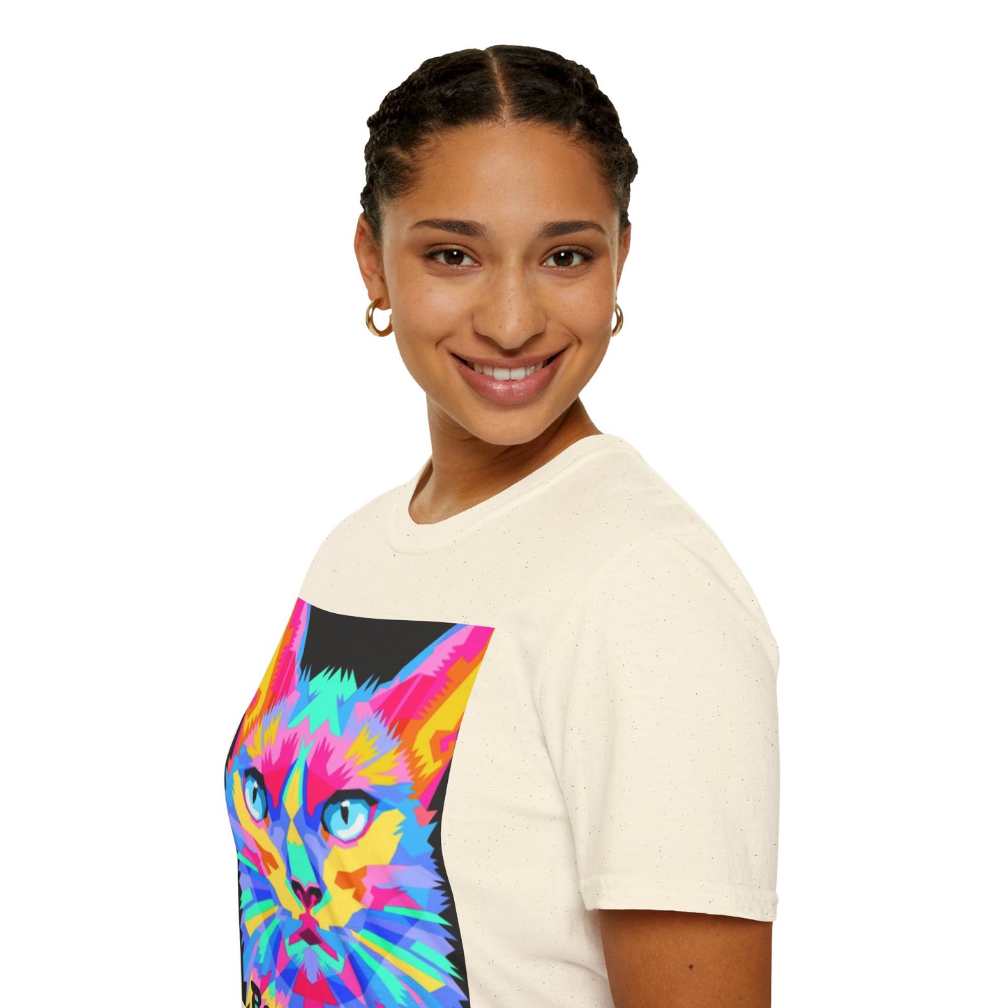 Colorful Pop Art Cat T-Shirt — "Best Friend" Graphic Tee