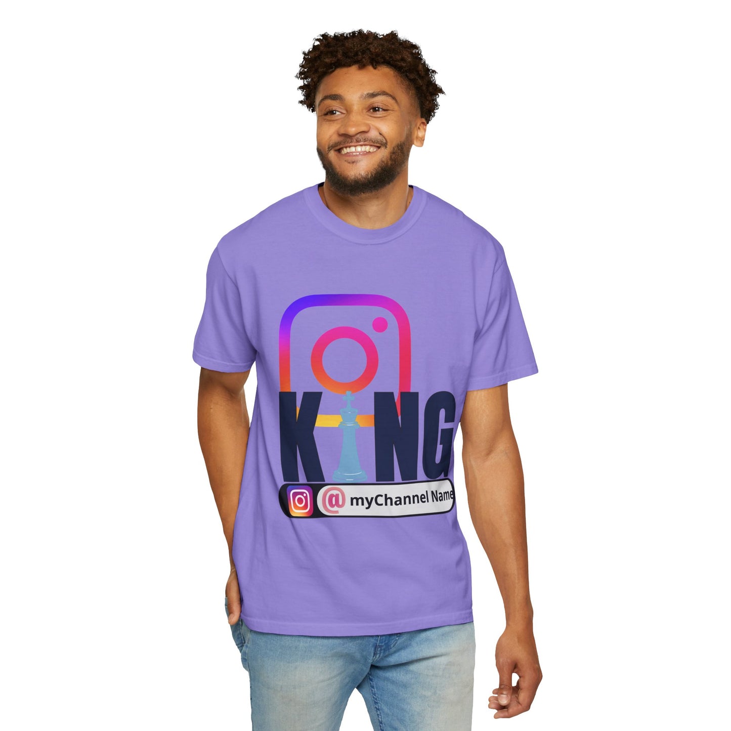 Instagram King T-Shirt — Custom @myChannel Name Social Media Tee