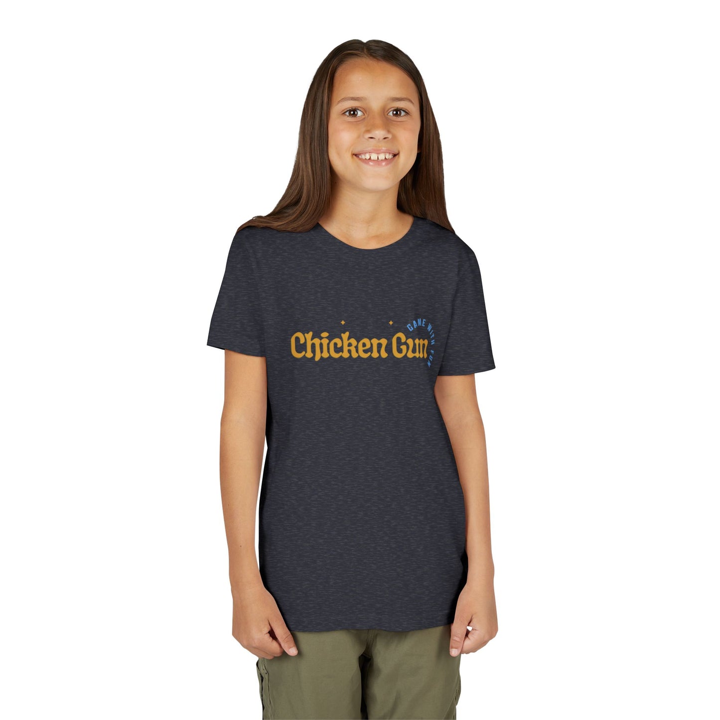 Youth Tee — Cute Chicken Gun Character Kids T-Shirt