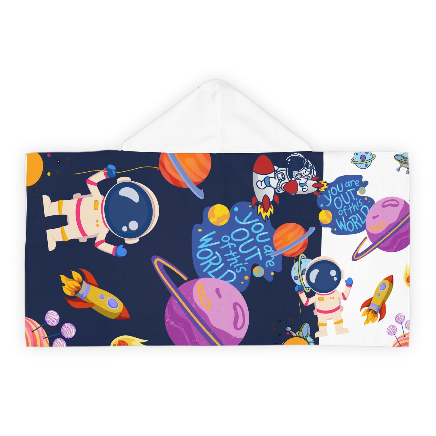 Kids' Space Hooded Towel — 'You Are Out of This World' Astronaut Design