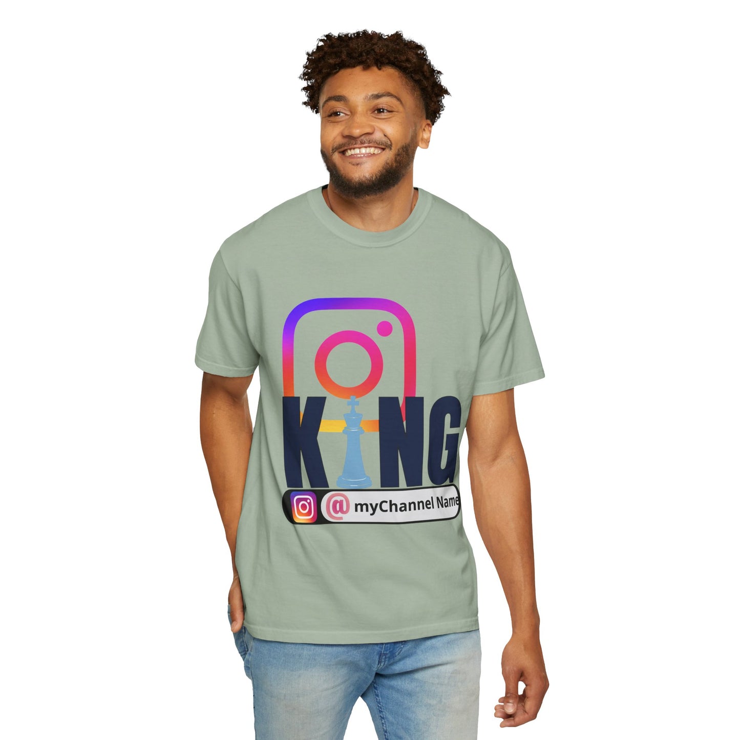 Instagram King T-Shirt — Custom @myChannel Name Social Media Tee