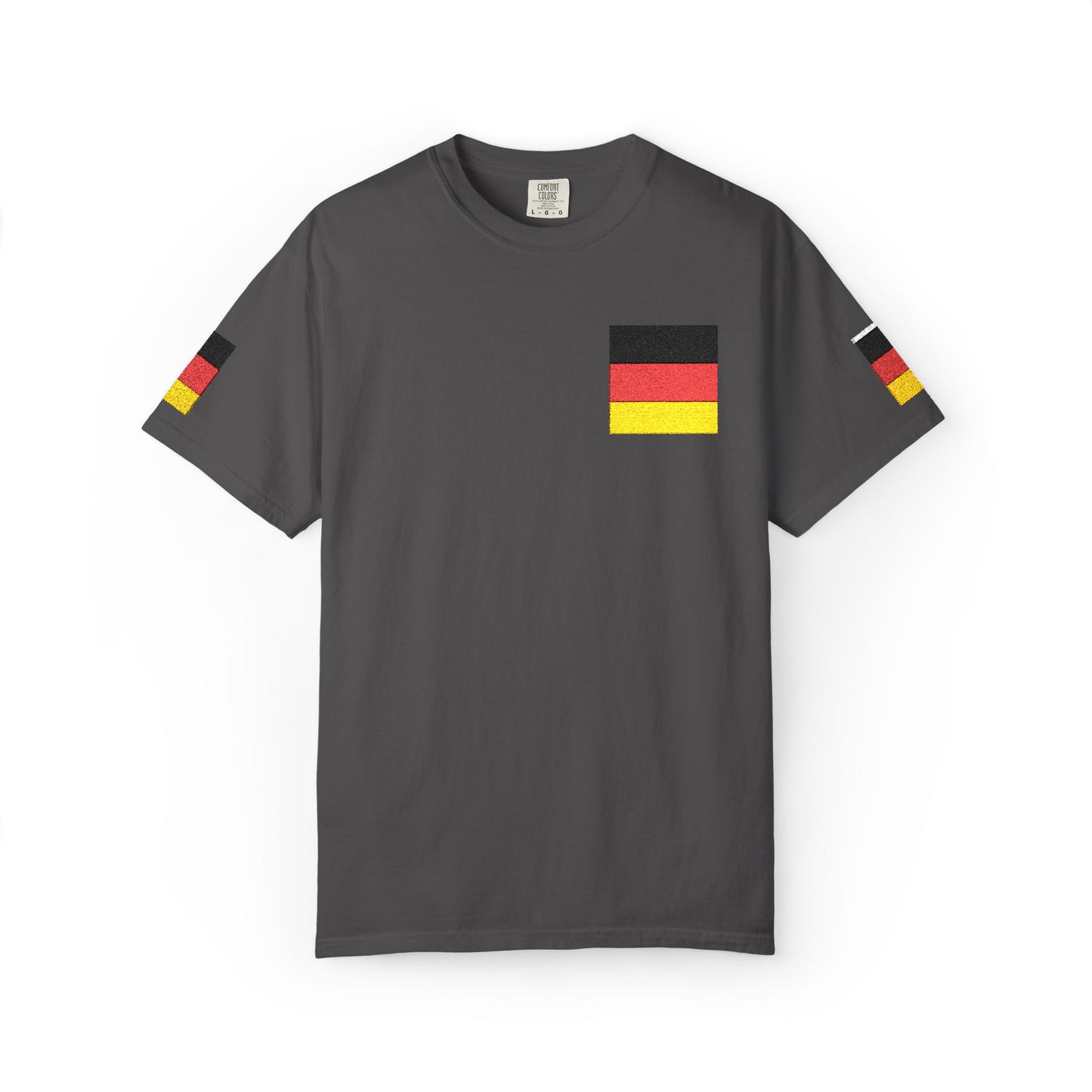 Germany Flag Pocket T-Shirt — German Pride Tee with Sleeve Flags