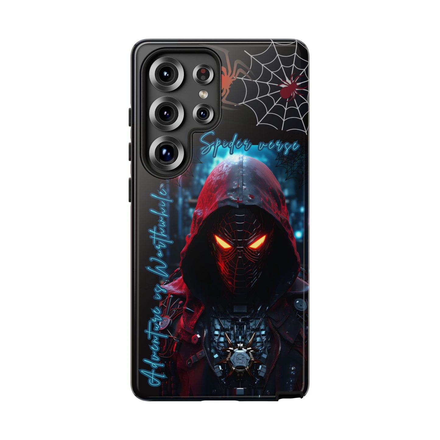 Spiderman Phone Case — Neon Hooded Skull Design "Spider verse"