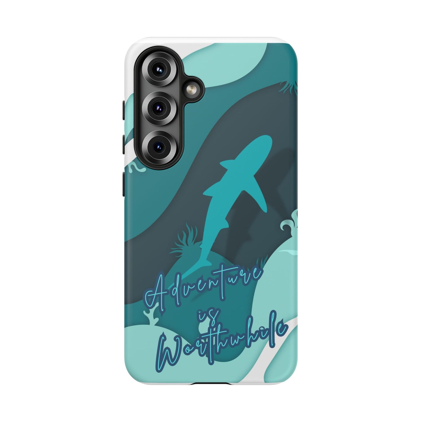 Blue Ocean Phone Case - "Adventure is Worthwhile" Teal Protective Cover