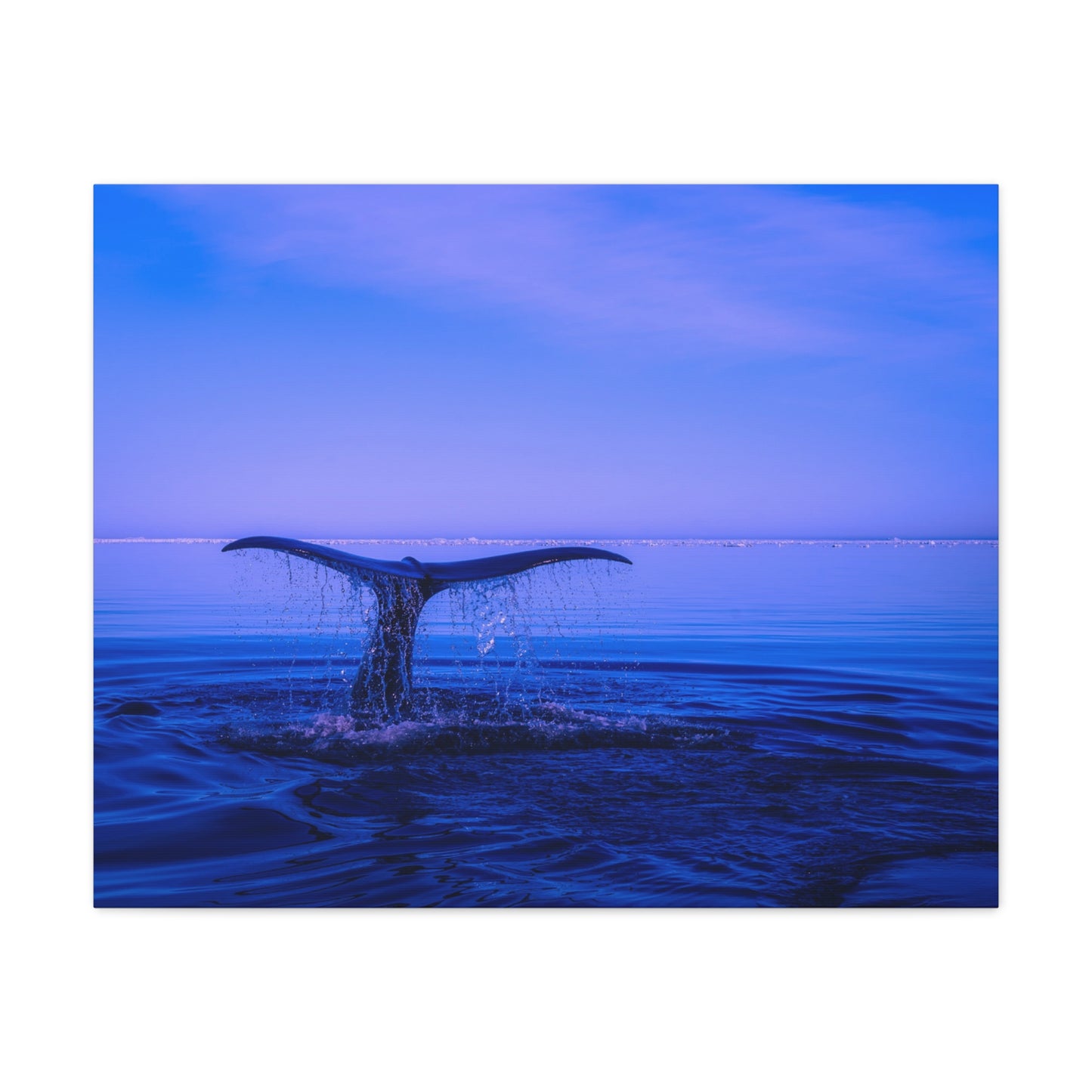 Whale Tail Matte Canvas Print — Ocean Sunset Wall Art