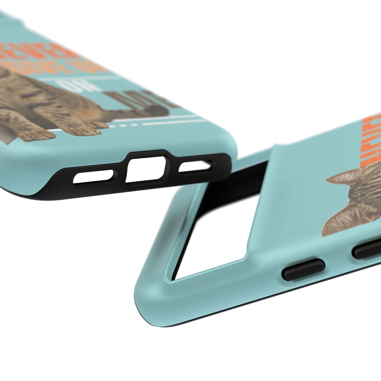 Cat Phone Case — "Never Give Up On Me" Inspirational Protective Case