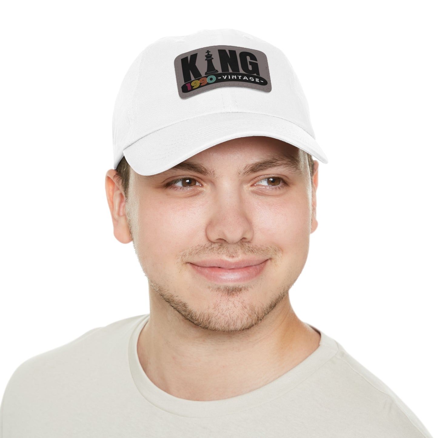 King 1990 Vintage Leather Patch Dad Hat