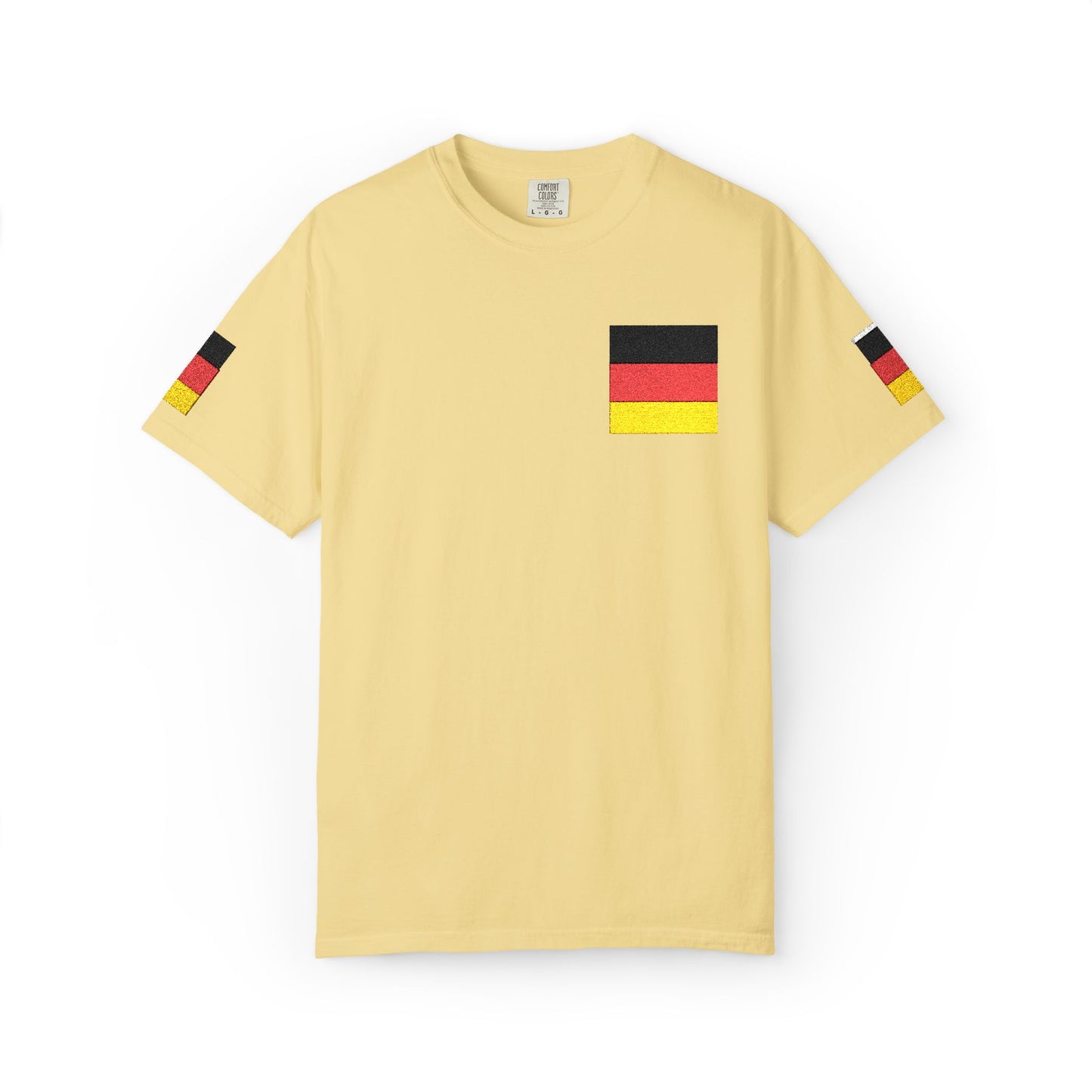 Germany Flag Pocket T-Shirt — German Pride Tee with Sleeve Flags