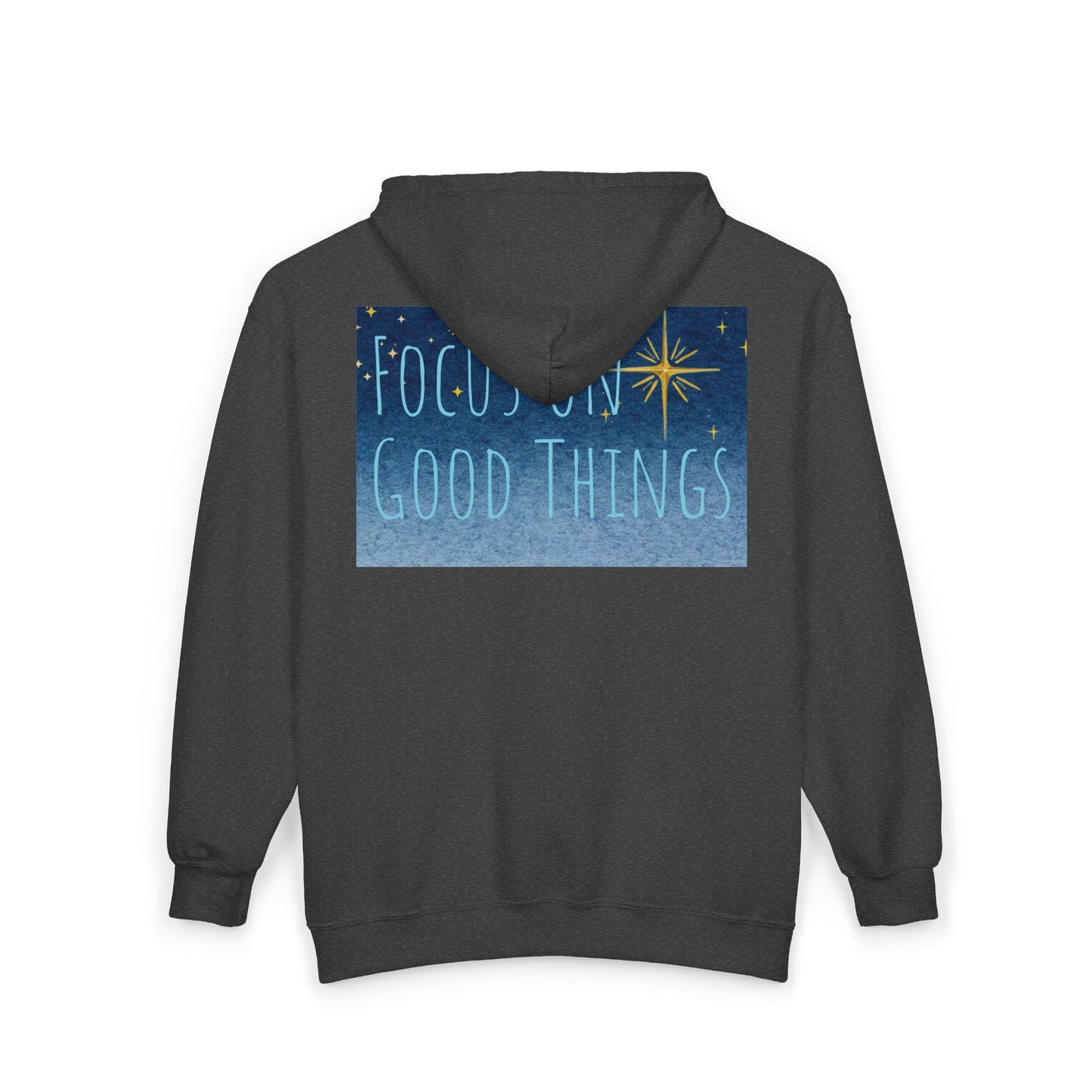 Zip Hoodie — 'Focus On Good Things' Inspirational Ocean Design