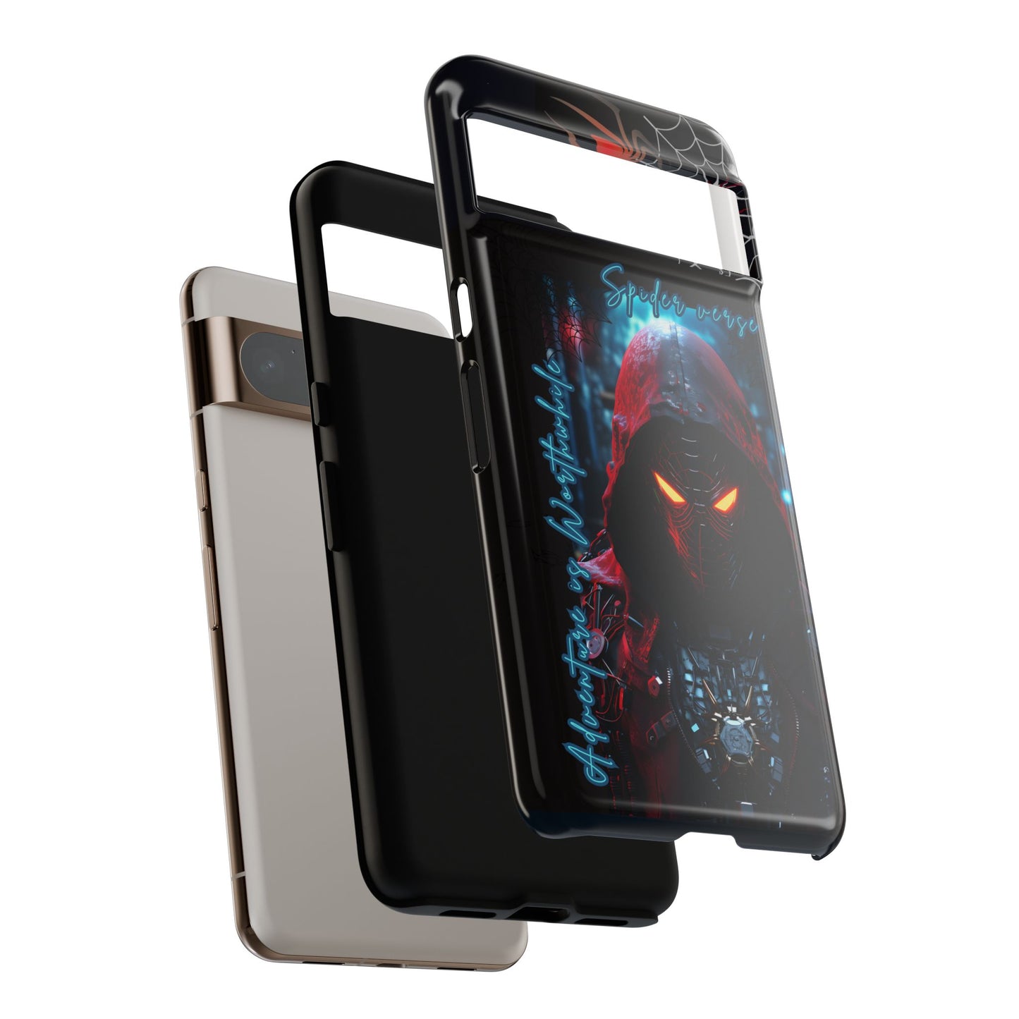 Spiderman Phone Case — Neon Hooded Skull Design "Spider verse"