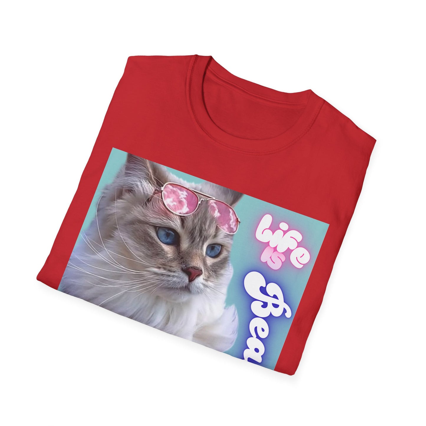 Life Is Beautiful Cat T-Shirt — Inspirational Cat Graphic Tee
