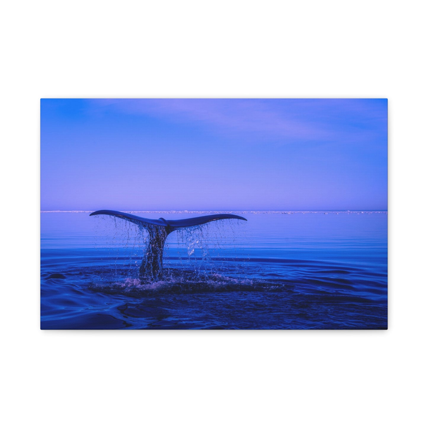 Whale Tail Matte Canvas Print — Ocean Sunset Wall Art