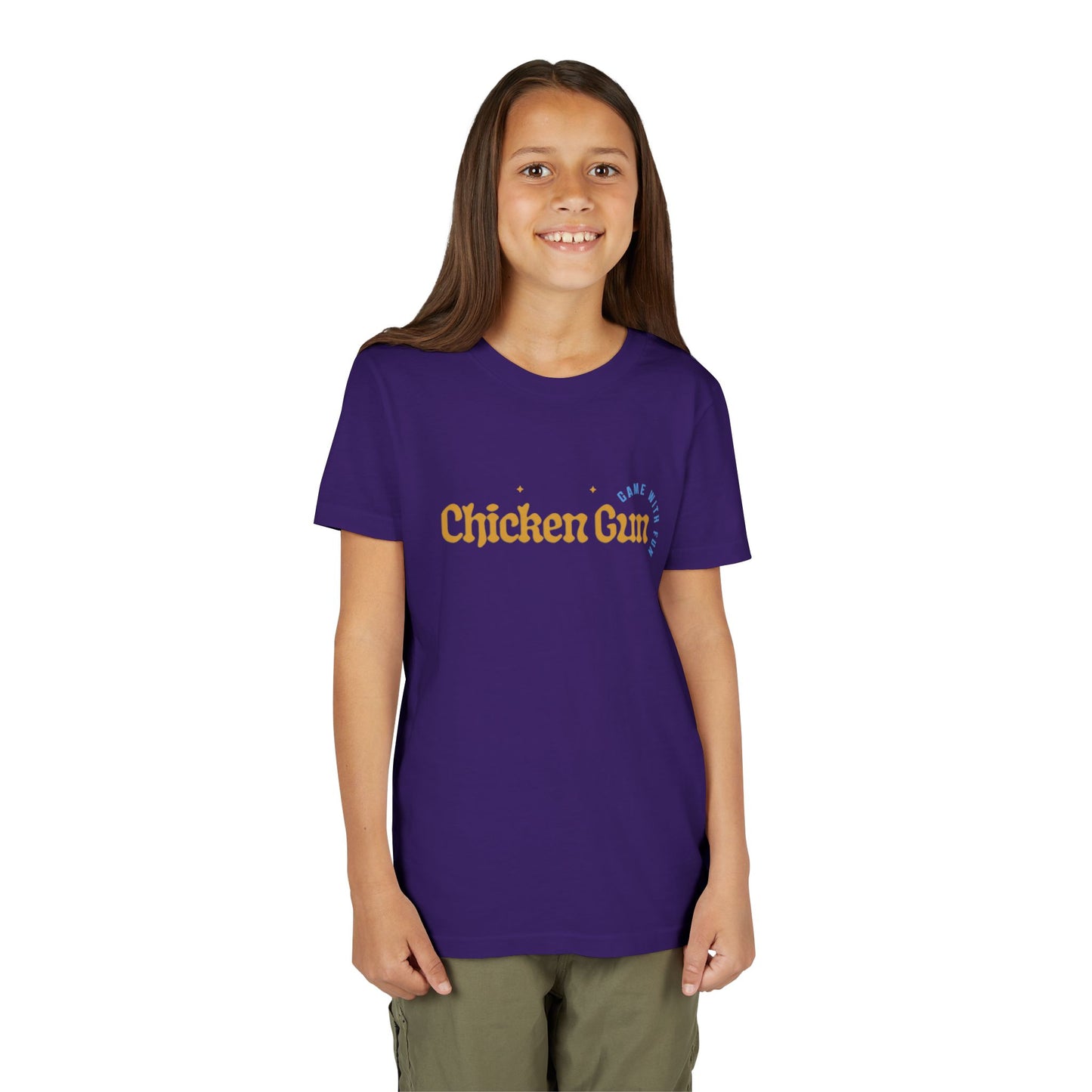 Youth Tee — Cute Chicken Gun Character Kids T-Shirt