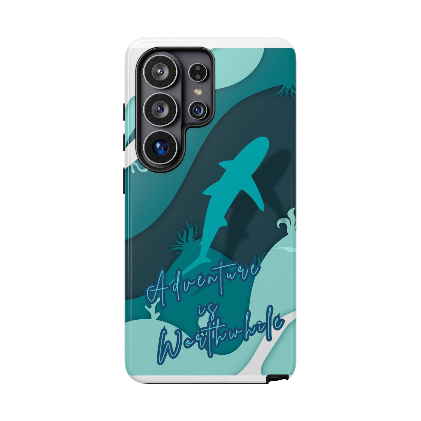 Blue Ocean Phone Case - "Adventure is Worthwhile" Teal Protective Cover