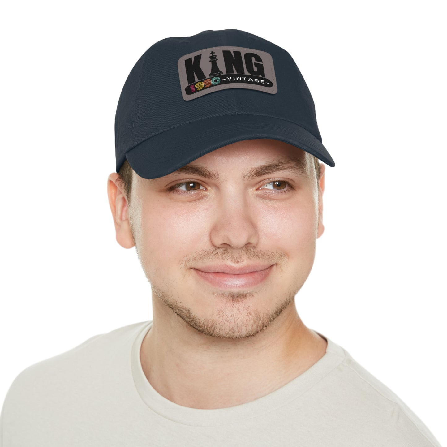 King 1990 Vintage Leather Patch Dad Hat