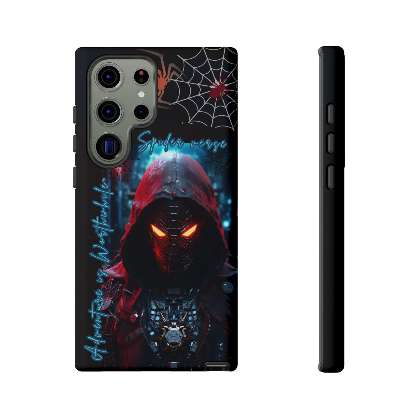 Spiderman Phone Case — Neon Hooded Skull Design "Spider verse"