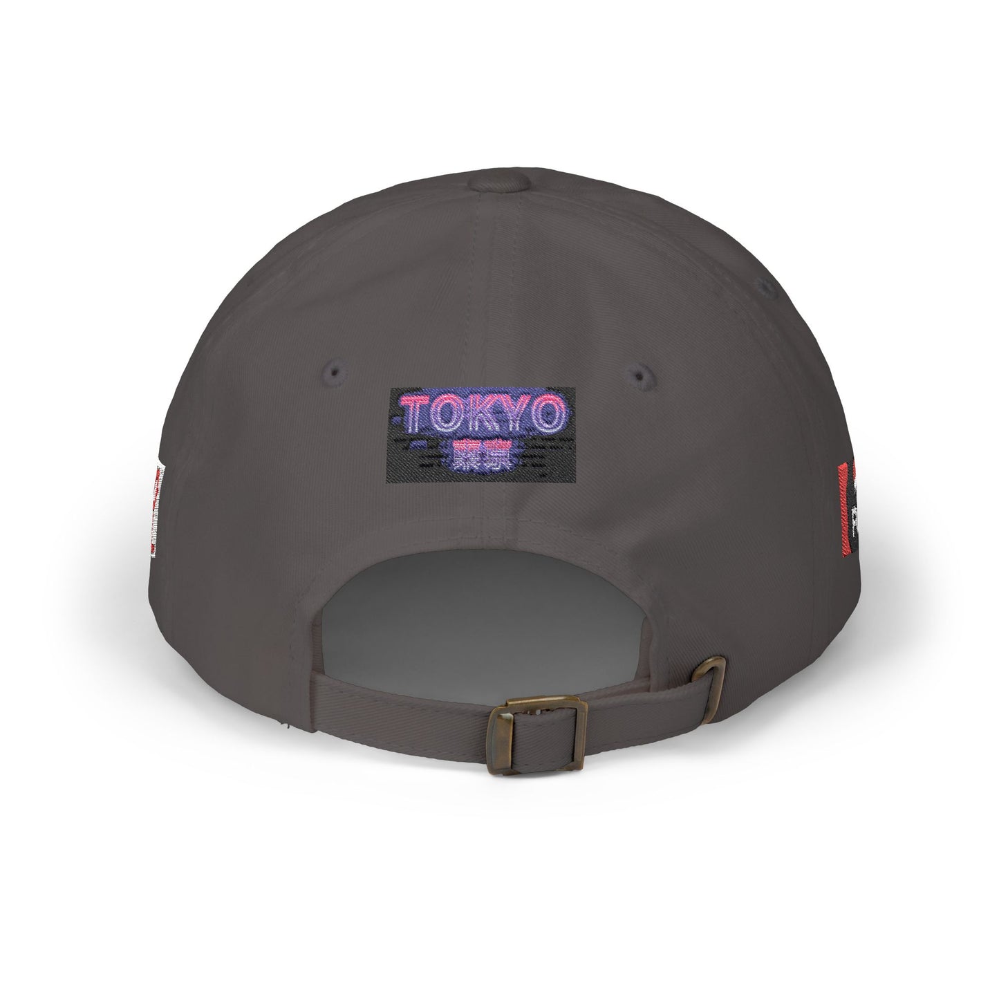 Tokyo Retro Patch Dad Cap – White Embroidered Travel Baseball Hat