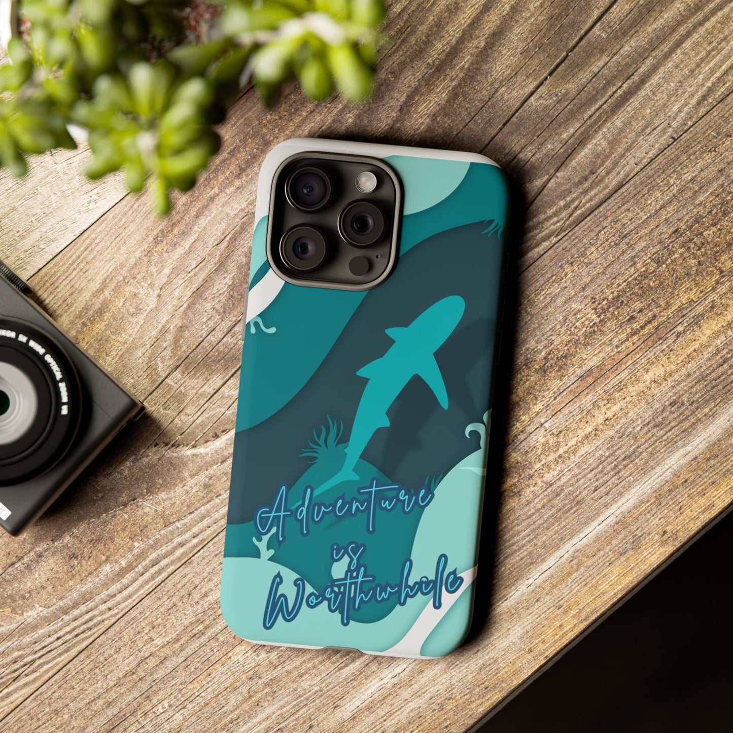 Blue Ocean Phone Case - "Adventure is Worthwhile" Teal Protective Cover