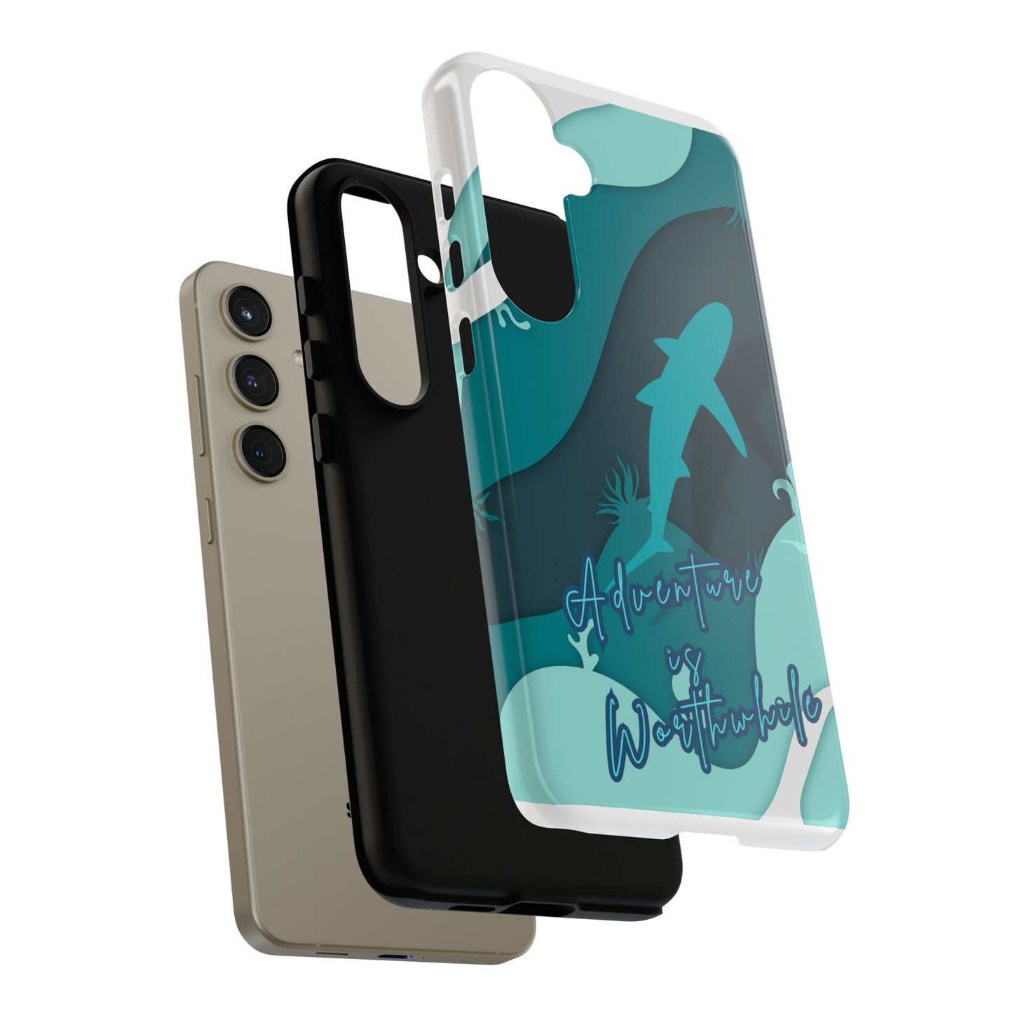 Blue Ocean Phone Case - "Adventure is Worthwhile" Teal Protective Cover