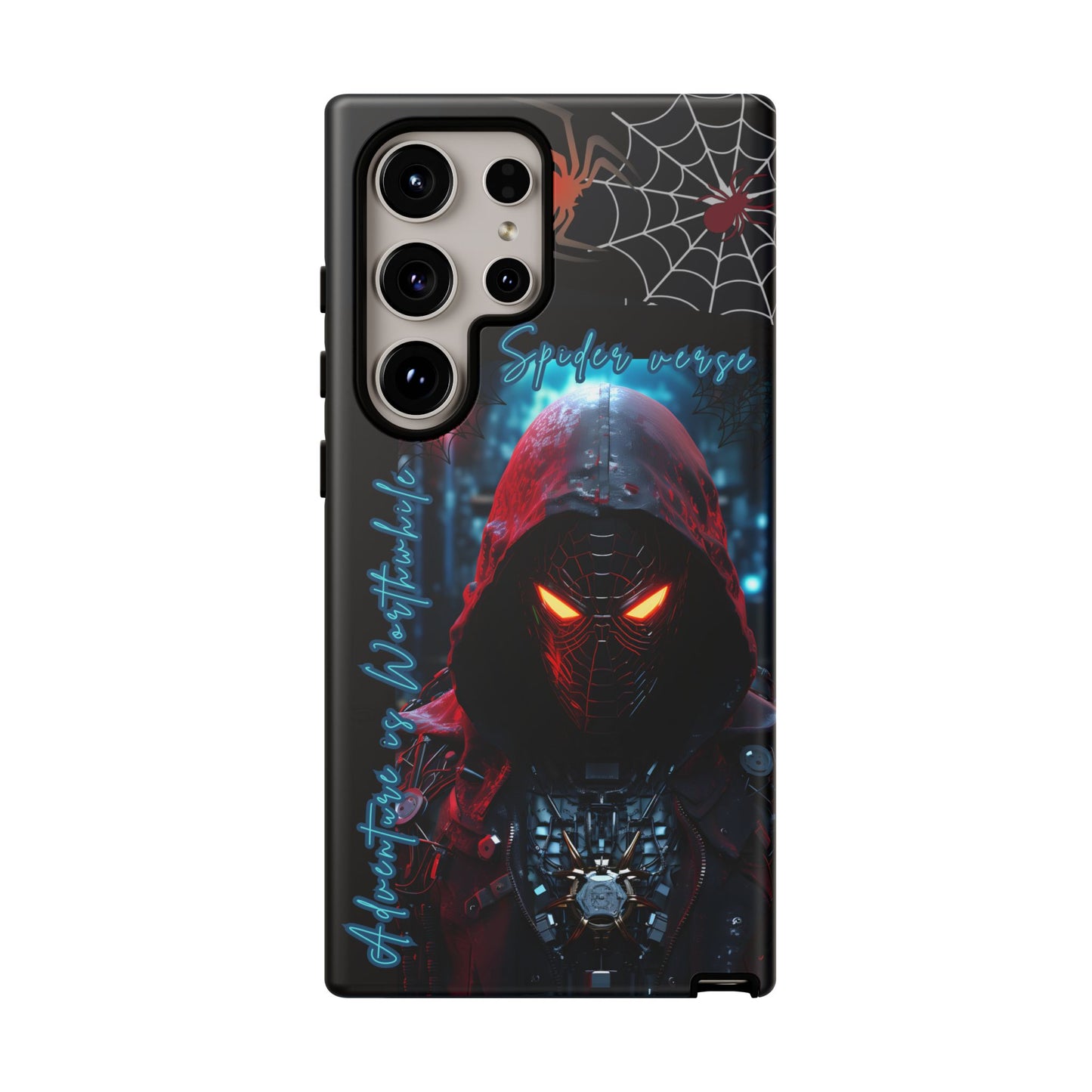 Spiderman Phone Case — Neon Hooded Skull Design "Spider verse"