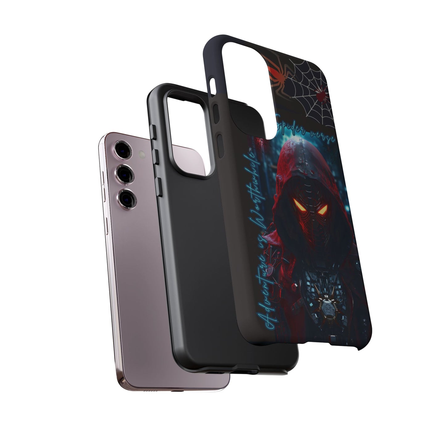 Spiderman Phone Case — Neon Hooded Skull Design "Spider verse"