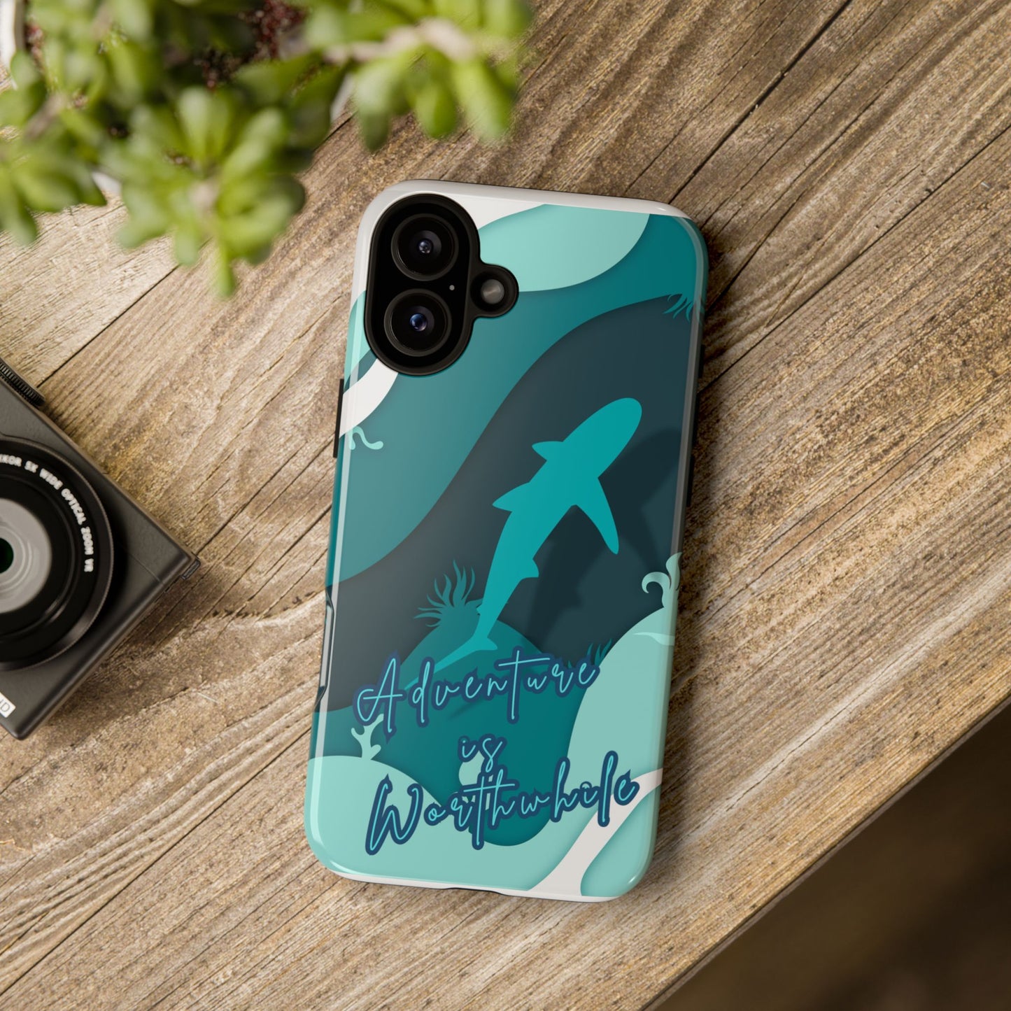 Blue Ocean Phone Case - "Adventure is Worthwhile" Teal Protective Cover