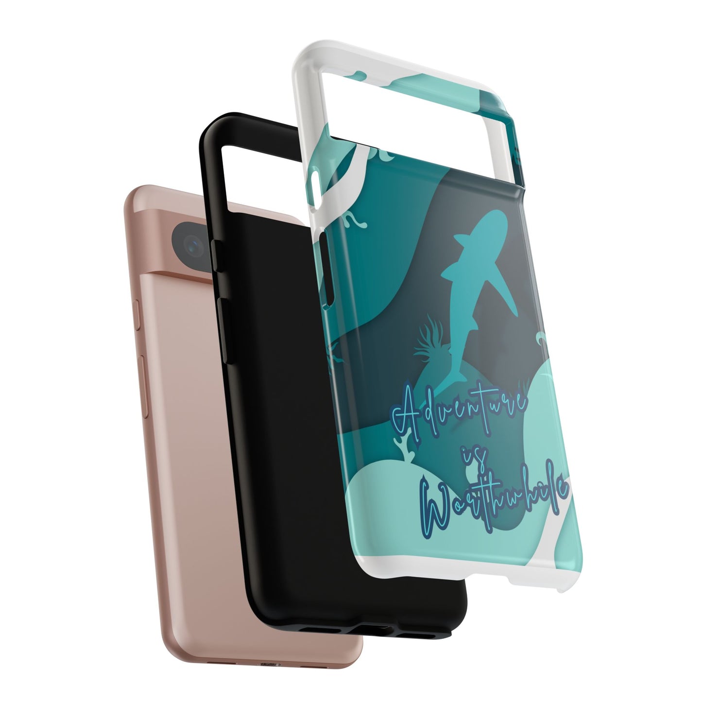 Blue Ocean Phone Case - "Adventure is Worthwhile" Teal Protective Cover