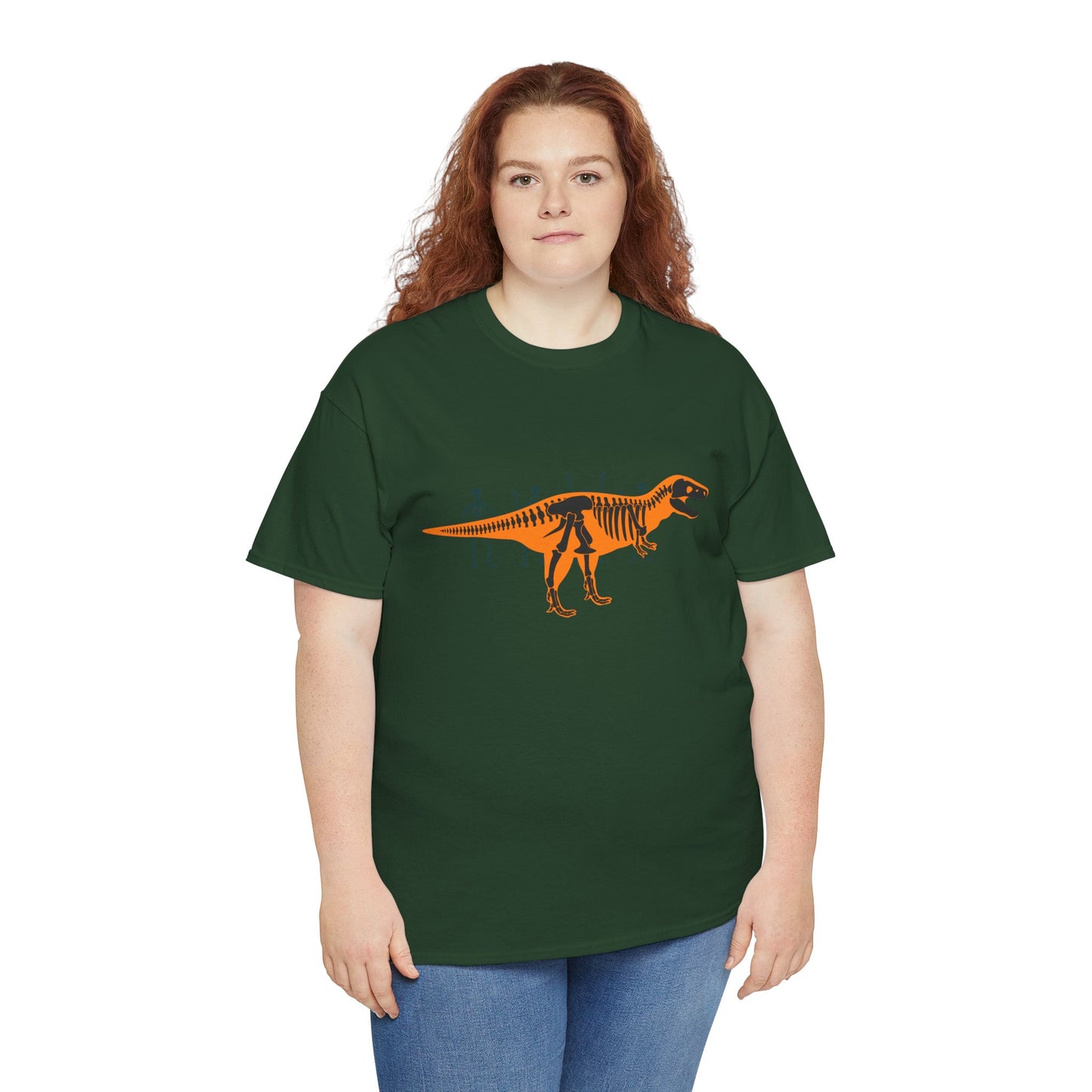 Dinosaur Graphic Tee — Retro Neon T-Rex & Skeleton Shirt
