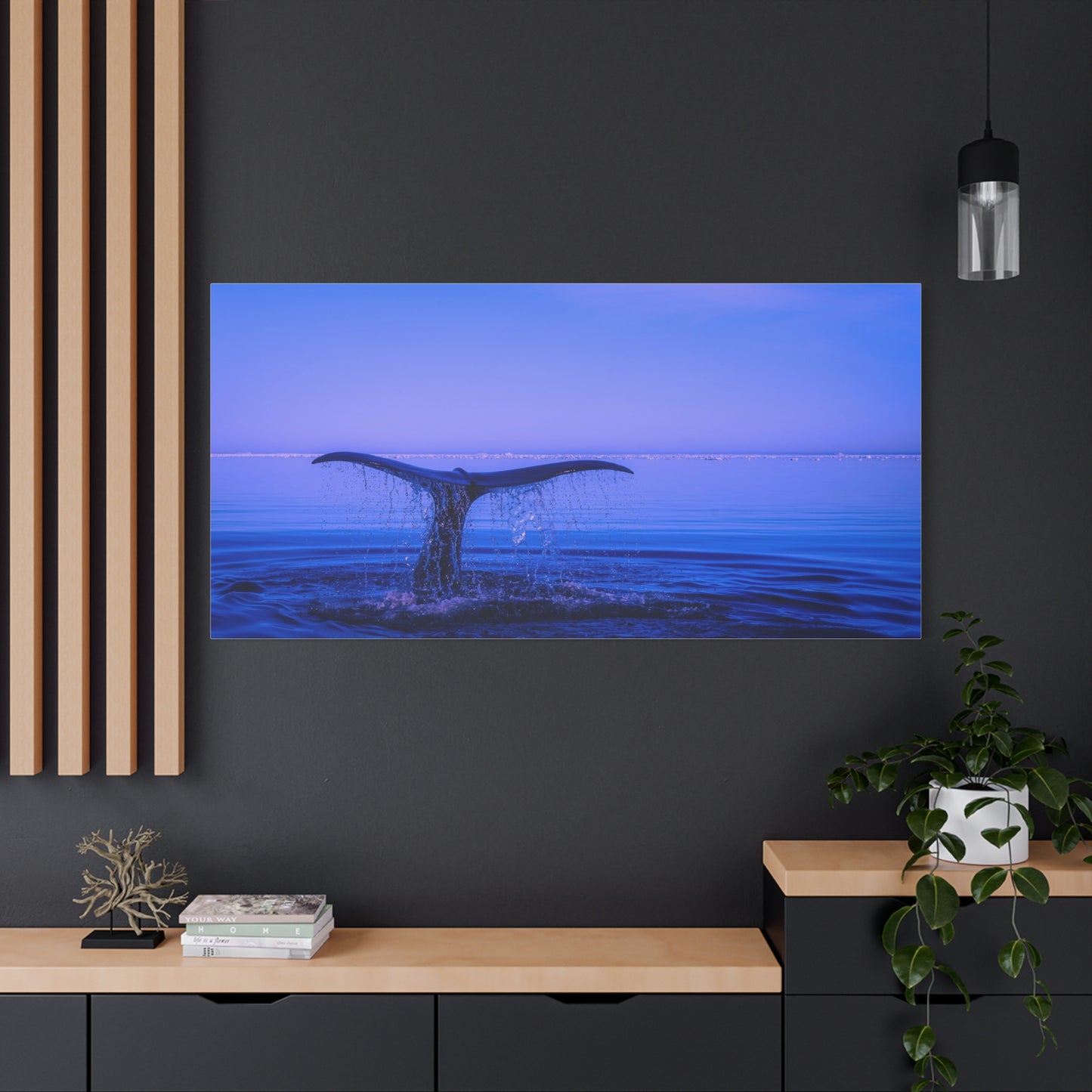 Whale Tail Matte Canvas Print — Ocean Sunset Wall Art