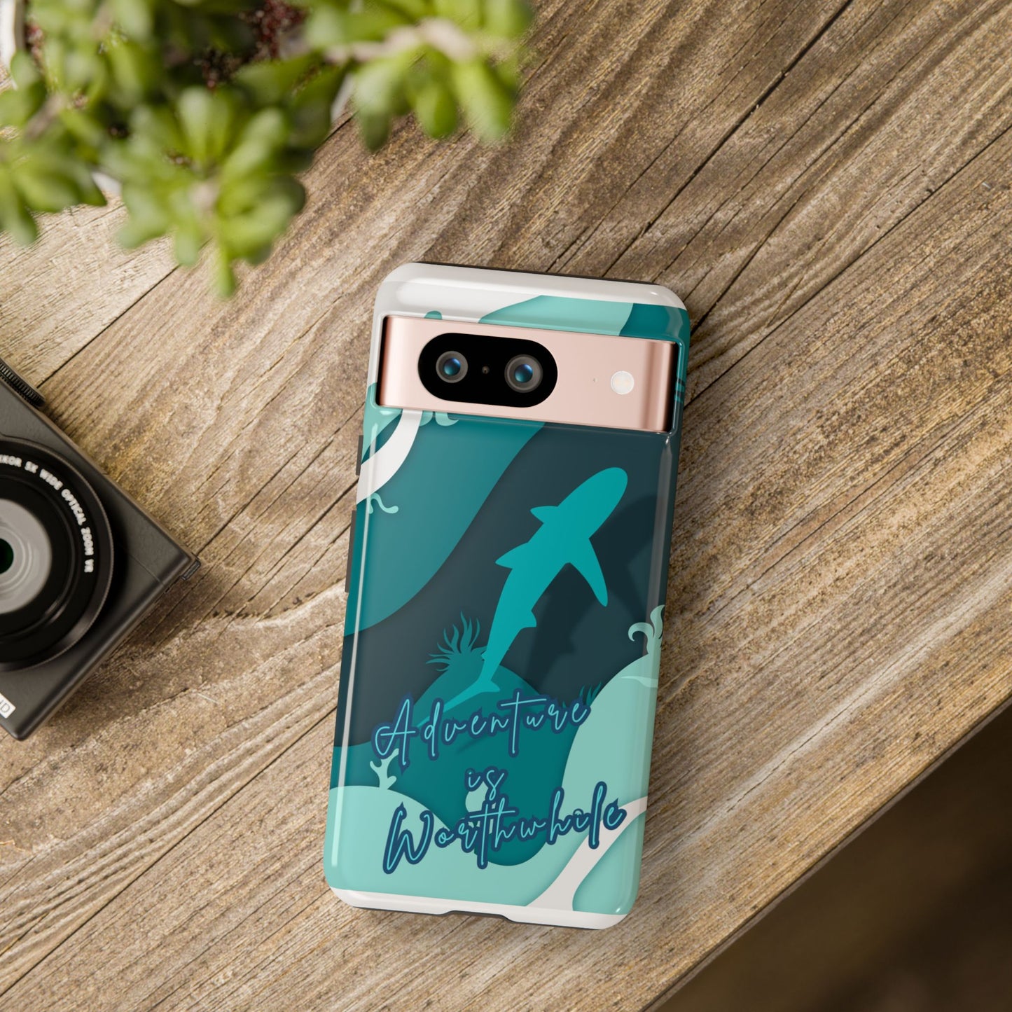 Blue Ocean Phone Case - "Adventure is Worthwhile" Teal Protective Cover