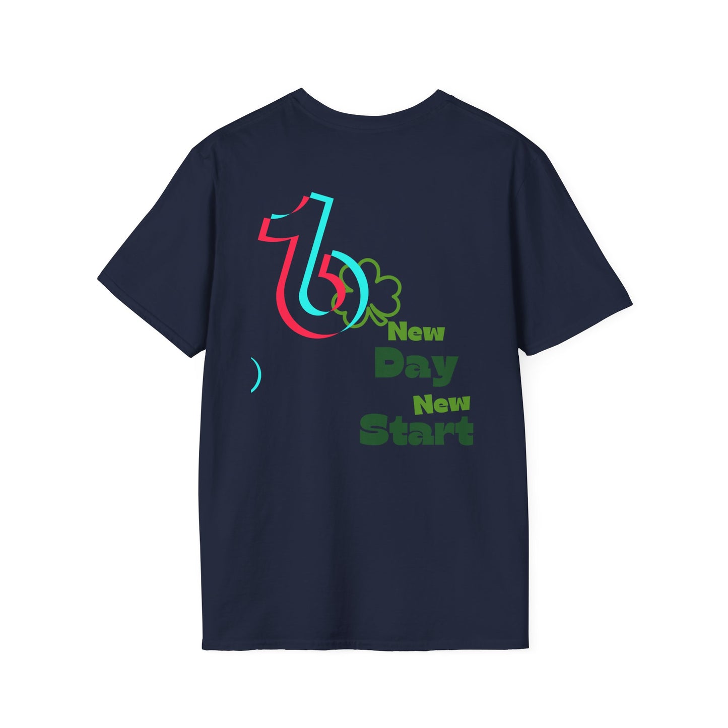 TikTok Queen Graphic T-Shirt — Personalized Channel Name, 'New Day New Start' Back Design