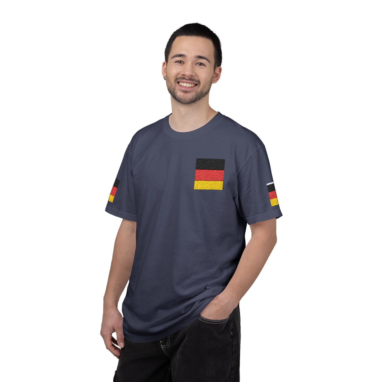Germany Flag Pocket T-Shirt — German Pride Tee with Sleeve Flags