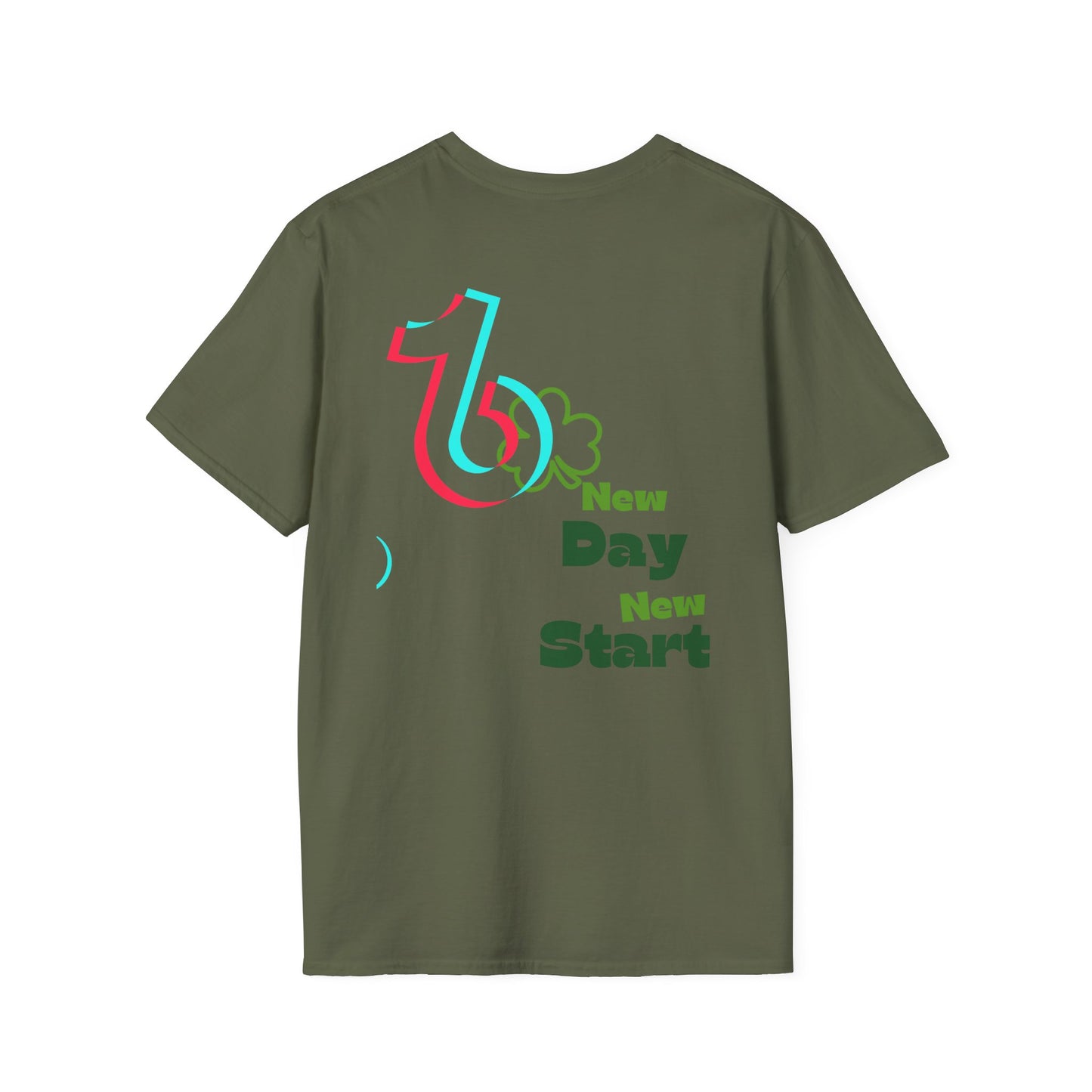 TikTok Queen Graphic T-Shirt — Personalized Channel Name, 'New Day New Start' Back Design