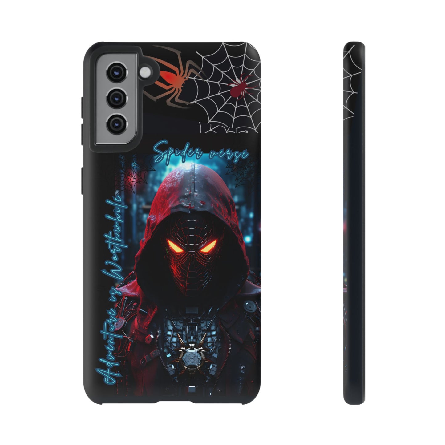 Spiderman Phone Case — Neon Hooded Skull Design "Spider verse"
