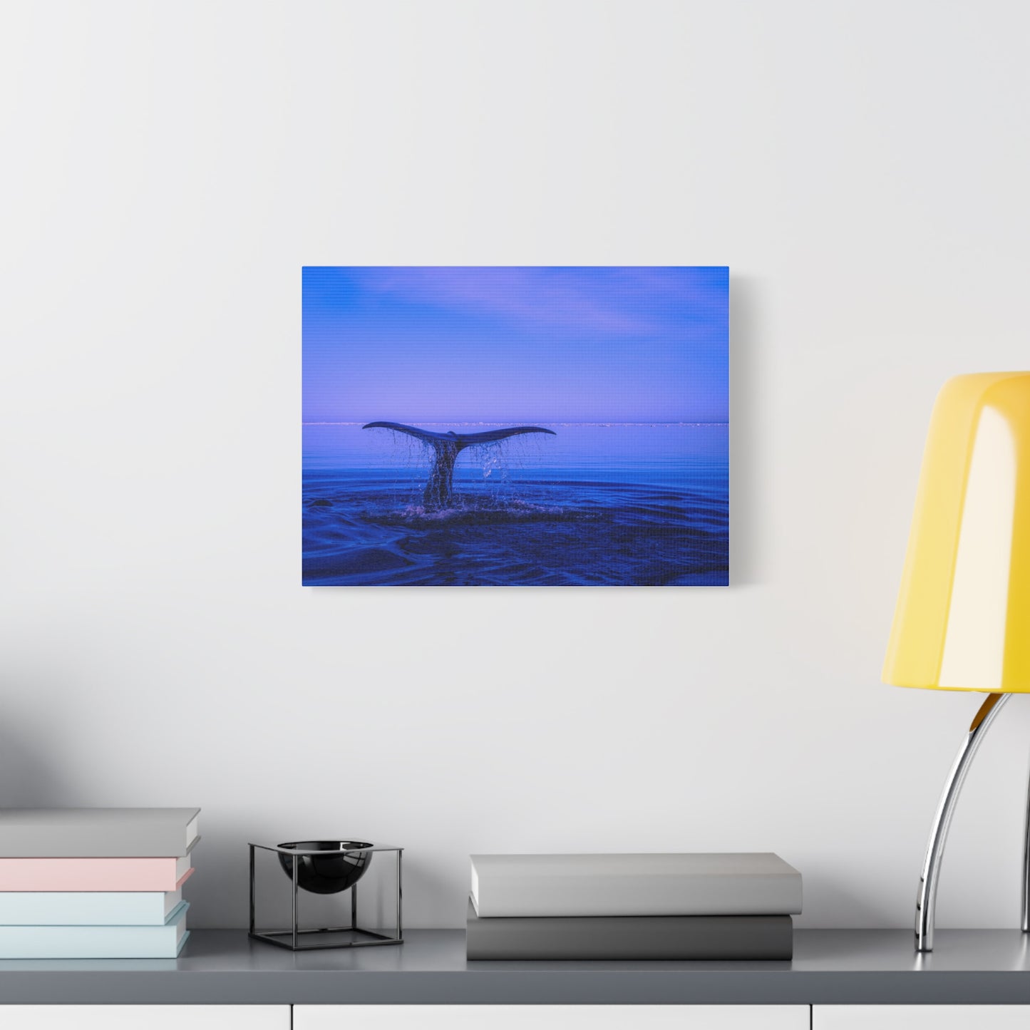 Whale Tail Matte Canvas Print — Ocean Sunset Wall Art