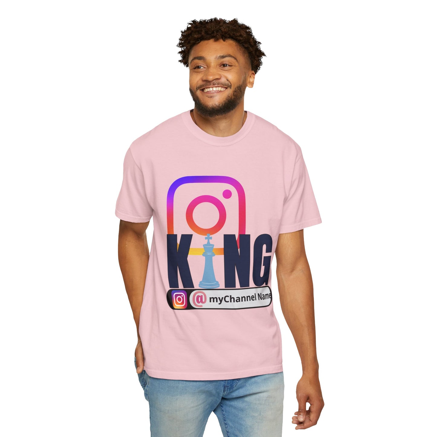Instagram King T-Shirt — Custom @myChannel Name Social Media Tee