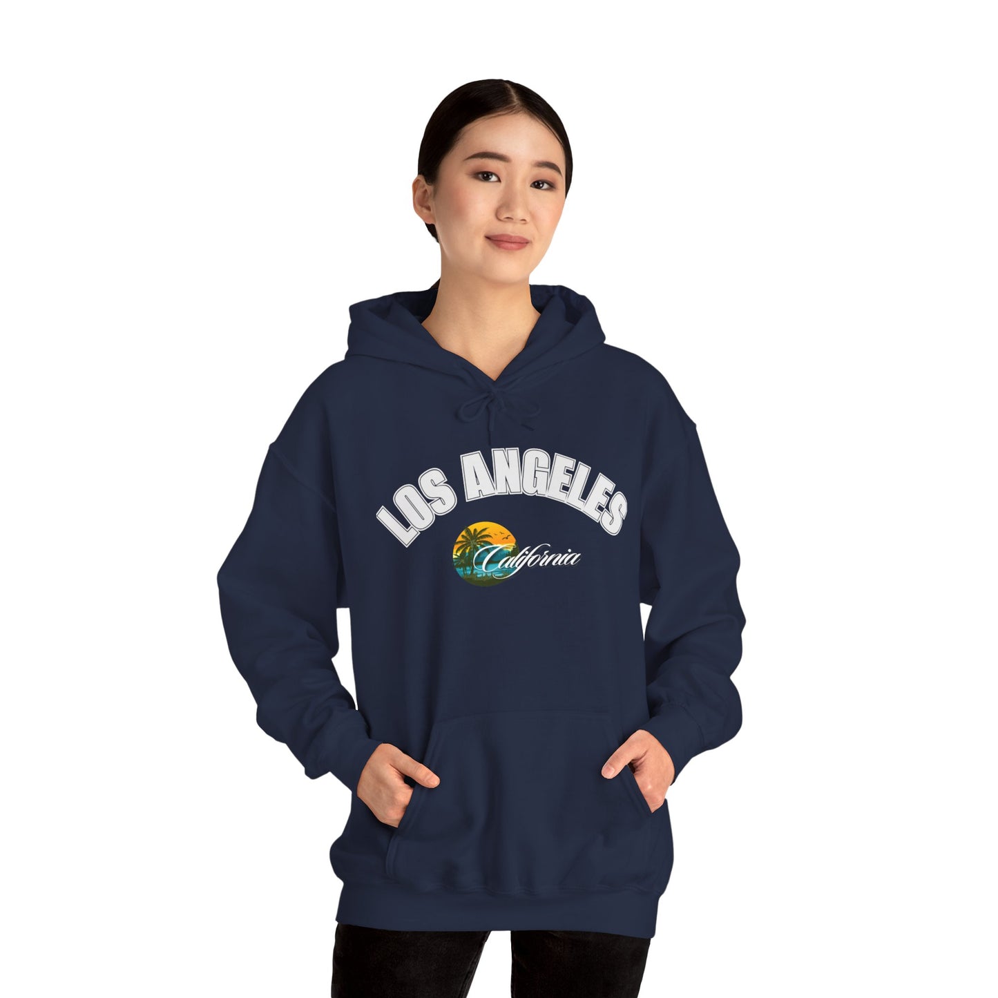 Los Angeles Retro Surf Hoodie — Vintage Sunset Car & Palm Tree Sweatshirt