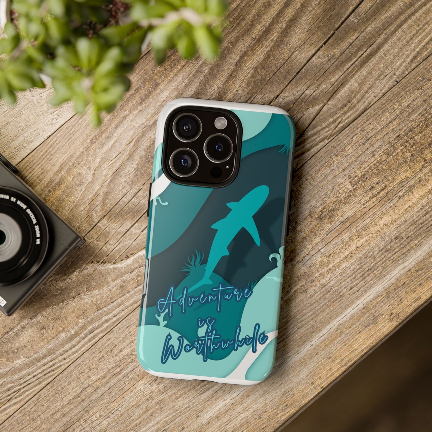 Blue Ocean Phone Case - "Adventure is Worthwhile" Teal Protective Cover