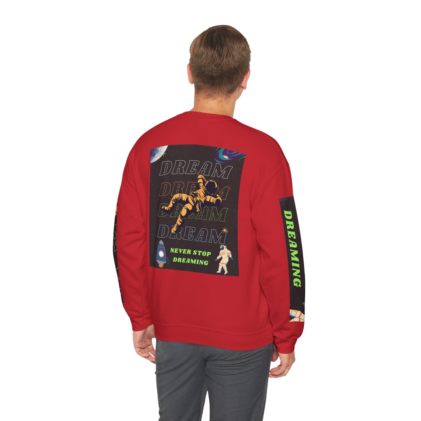 Space Crewneck Sweatshirt — “Seeking a New Planet for Life” Astronaut Graphic
