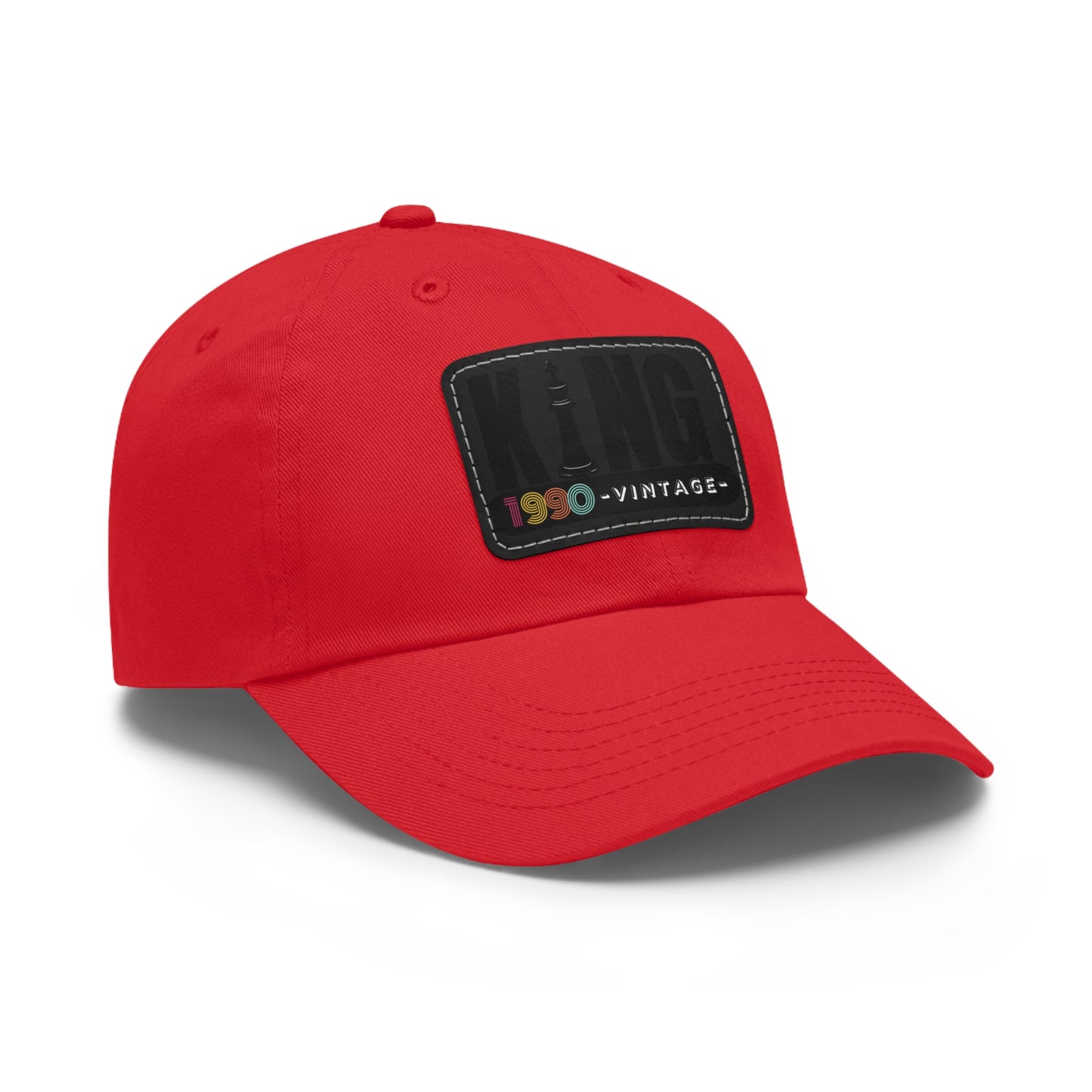 King 1990 Vintage Leather Patch Dad Hat